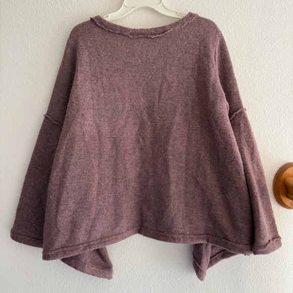 Sundance Purple Wool Blend Bell Sleeve Sweater Size Large Womens Boho Lagenlook - Picture 3 of 8